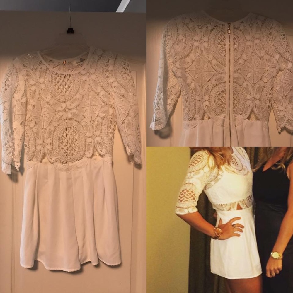 Medium white lace romper